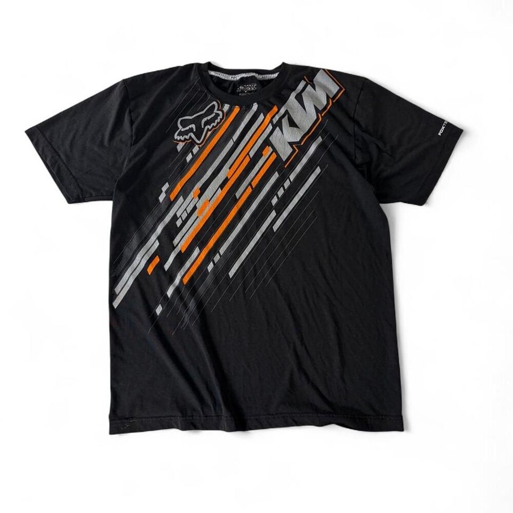 y2k Fox Racing black & orange motocross tee